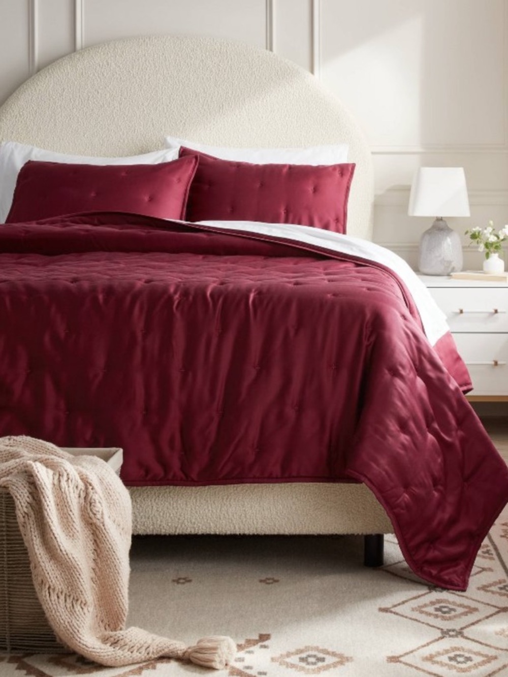 Threshold Tencel Comforter and Sham Set in Wine Red